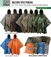 USGI Industries Military Style Multi-Use Rip Stop Rain Poncho (Colors Available) picture