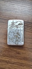 Mid Century Japanese Lighter- Sterling Silver Hand Engraved *Does Not Spark* picture