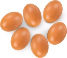 Fake Nest Eggs Wooden Brown Easter Eggs for Craft Get Hens to Lay Eggs 6Pcs picture