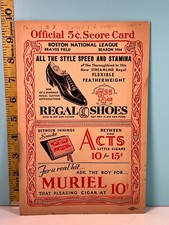 🔥2 Sep 1934 Boston Braves Baseball Program vs Phillies Scored HIGH GRADE🔥 picture