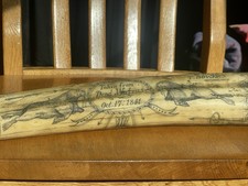 Scrimshaw Walrus Tusk Charles W Morgan, Copy Souvenir Resin The Whaler Prince picture