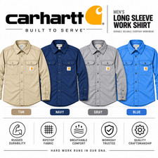 Carhartt Men's Long-Sleeve Button-Down Work Shirt picture