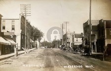 c1900s Waterloo Wisconsin Madison Street Stevenson Lunch RPPC Postcard COPY picture