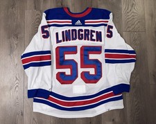 New York Rangers Game Used Jersey Ryan Lindgren White Set 3 2023-24 Season picture