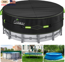 18 Ft Round Pool Cover with Reflective Strips Swimming Pool Cover for Above G... picture