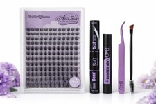 New - DIY Eyelash Extension Clusters Kit, 144 PCS D Curl Flat Mixed Lash Kit picture