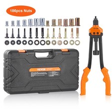 VEVOR Rivet Nut Tool 16in Rivnut Tool Kit 13 PCS Mandrels and 186 PCS Rivet Nuts picture