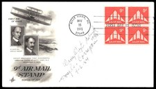 Douglas Corrigan Wrong Way Pilot First 1st Day Cover Signed Auto -Autograph picture