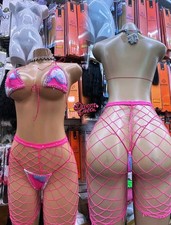Pink Rhinestoned Bikini Exotic Dancer Stripper Sexy Dancewear. Stripperwear picture