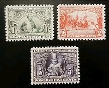 US Scott #328-330 1907 Jamestown Commemoratives Stamp Replica Set picture
