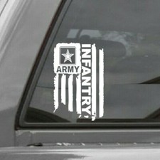 DISTRESSED UNITED STATES ARMY FLAG INFANTRY VINYL DECAL STICKER U.S. ARMY picture