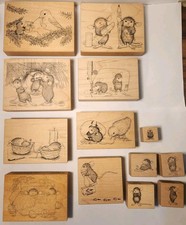 Vintage House Mouse Rubber Stamp Lot of 13 Stampa Rosa Sewing Bird Mice picture