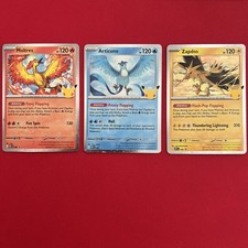 Moltres 096 Articuno 097 Zapdos 098 Pokemon 30th Celebration Promos.  3-card Set picture