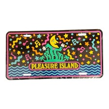 Pleasure Island Disney Springs License Plate Neon Moon Sealed 1990 picture