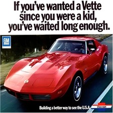 1973 Chevrolet Corvette Ad POSTER 24 X 24 Inches Wall Art | Classic Car picture