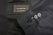 Ermenegildo Zegna Milano CURRENT Blue Plaid Wool 2 Pc Suit Jacket Pants Sz 48L picture