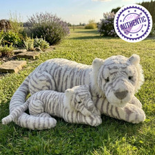 AUTHENTIC JELLYCAT 74CM SACHA SNOW TIGER — REALLY BIG - RARE RETIRED HTF BNWT picture