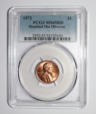 1972 Lincoln Cent Double Die Obverse PCGS MS 65 RD FS-101 picture