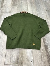 CC Filson Wool Crewneck Guide Sweater Green Size Large Long Sleeve Thick 1/4 Zip picture