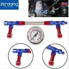 For Holley Carburetor 4150 Pressure Gauge AN8 Braided Dual Feed Carb Fuel Line picture
