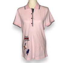 Love Moshino Pink Polo Shirt Racing Women's Size 8 New Cotton picture