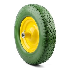 Flat Free Wheelbarrow Tire 4.80/4.00-8 – Universal Fit Solid Rubber Replacement picture