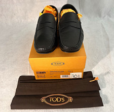 Tod's Mocassino City Gommino Leather Driving Loafers Shoes Black 8.5 US / 7.5 UK picture