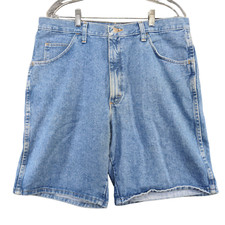 Wrangler Hero Men's Jean Shorts Blue Size 36 100% Cotton Pockets picture