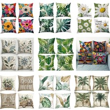 4 Pack Vintage Floral Throw Pillow Covers Cushion Cover Ultra Soft 18x18in picture