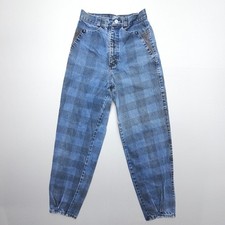 Vintage Rockies Rocky Mountain Jeans Checkered High Rise Taper Size 00 (24x28) picture