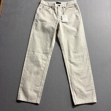 Free Assembly Modern Straight Jeans Womens 30x30 Ecru White 100% Cotton Denim picture
