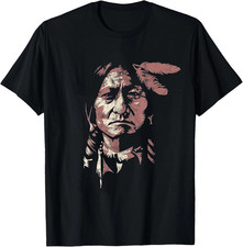Sitting bull native american chief indian warrior men women T-Shirt, Unisex Tee picture