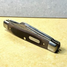 Vintage Schrade USA 8OT Old Timer 3-Blade Stockman Folding Pocket Knife Brown picture