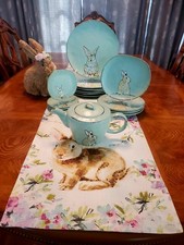 Dinnerware Set Easter Bunny Rabbit-Themed 15-Piece Ceramic  Spectrum designz” picture