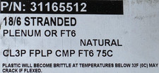 Southwire Genesis 3116 18/6C Plenum Security/Control Cable CMP White /50ft picture