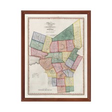Old Map of Oneida County, NY 1840 - Vintage New York Art picture