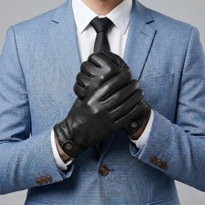 Men’s Classic Leather Chauffeur Gloves – Unlined Everyday Driving Gloves (Snap) picture