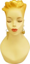 Artistic Vintage Fiberglass Adult Female Mannequin Head with Detailed Face picture