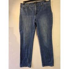 Talbots Flawless Five-Pocket Straight Jeans Womens 14 Blue Stretch Denim 09/15 picture