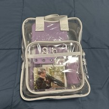 BTS Official Merch Clear Bag/Backpack Set with Photocard Music Memorabilia picture