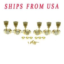 Vintage Style 3L3R Locking Guitar Machine Heads for LP Gold w/ Keystone Button picture