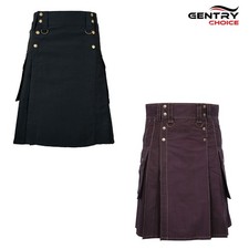 Utility Cargo Kilt 6 Pockets Scottish Kilt for Men Highlander Outfit picture