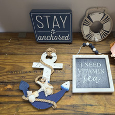 Nautical/Beach Themed Decor- 4 Piece Lot picture