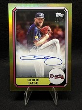 Chris Sale 2025 Topps Archives /50 Gold Boardwalk and Baseball Auto 87BBA-CS picture
