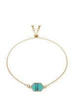 18k Gold Turquoise Geometric Bracelet picture