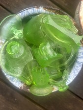 Uranium Glass Pieces – 1 LB Bulk For Lapidary, Mosaic, Art Glass Supply picture