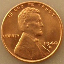 1940 S - Lincoln Wheat 1¢ Cent Penny - Red - BU - Brilliant Uncirculated picture