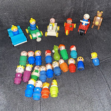 Fisher-Price Little People Vintage Figures & Vehicles Lot w/ Bear (1963-1996) picture