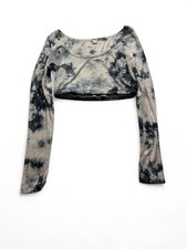 Garage Long Sleeve Tie Dye Ribbed Crop Top Size Medium picture