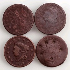 1808 1810 Classic Head Large Cents + 1803 Draped Bust 1827 Lot of 4 picture